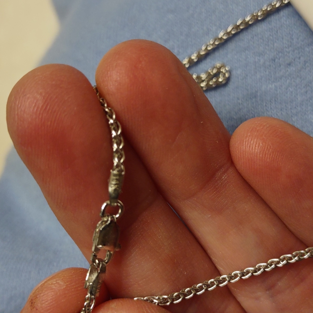 14kt white gold necklace with diamond and pearl drop pendant and earring… - Picture 7 of 14